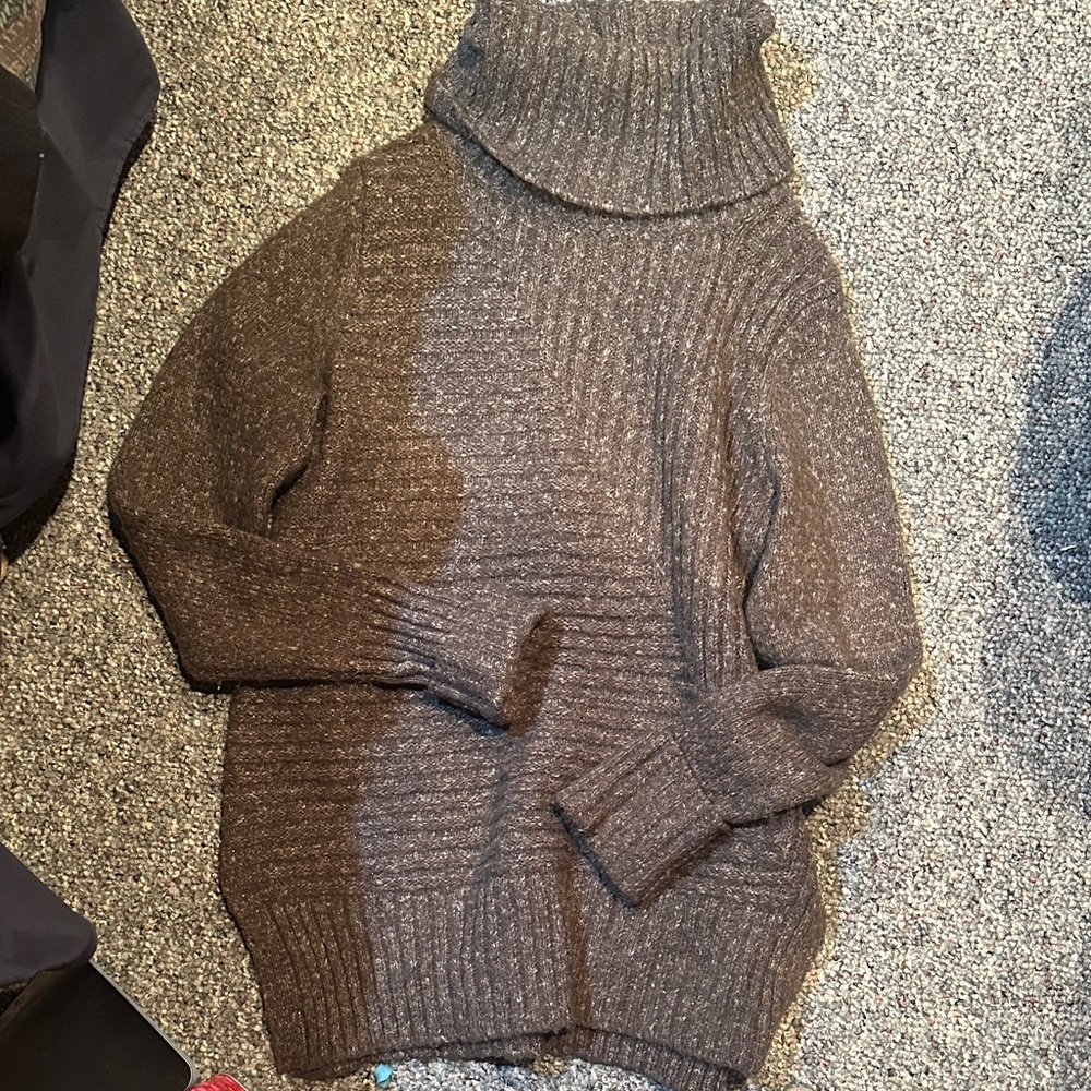 Vera Wang Grey Oversized Turtleneck Sweater